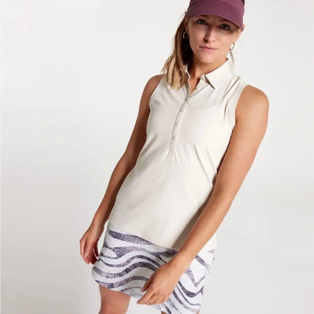 Calia Golf Women’s XXL Sleeveless Light Sand Polo Shirt - Picture 1 of 5